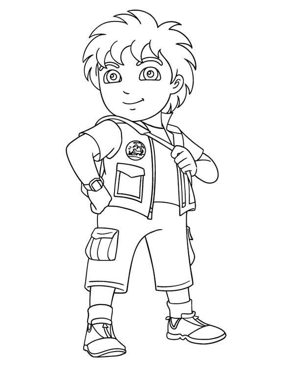 Coloring Pages For Older Boys
 8 Years Old Latino Boy in Go Diego Go Coloring Page NetArt