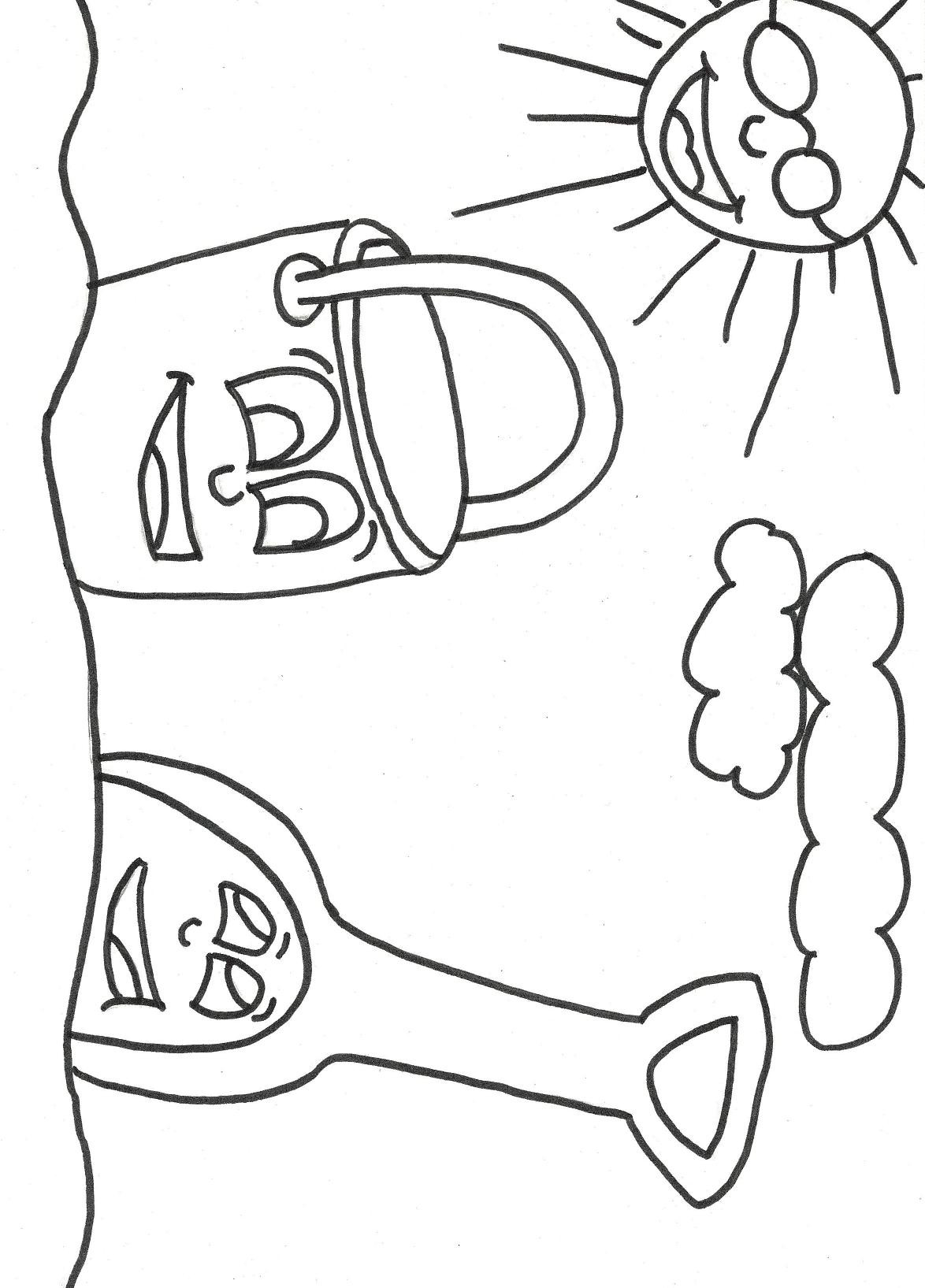 Coloring Pages Free For Kids
 Print out Beach Pail and Shovel Coloring Book Printable