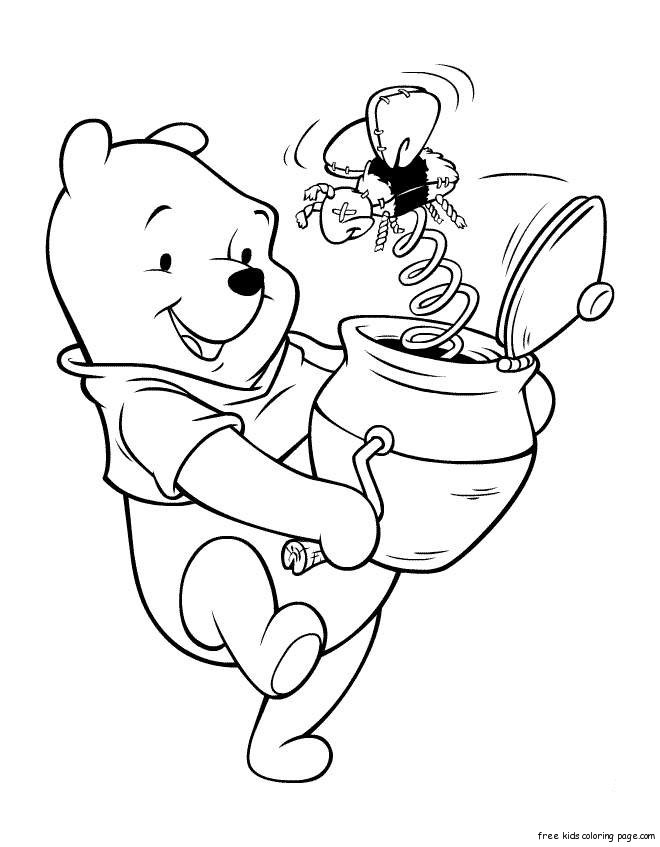 Coloring Pages Free For Kids
 Coloring pages for kids Winnie the Pooh with honeyFree