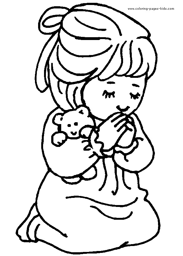 Coloring Pages Free For Kids
 Children Praying Coloring Page
