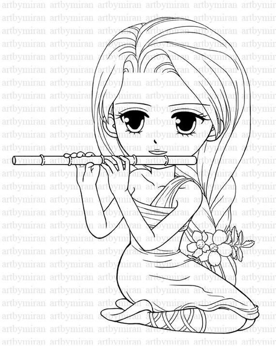 Coloring Pages Girls
 Digi Stamp Serenade Pretty Girl Coloring page Big by
