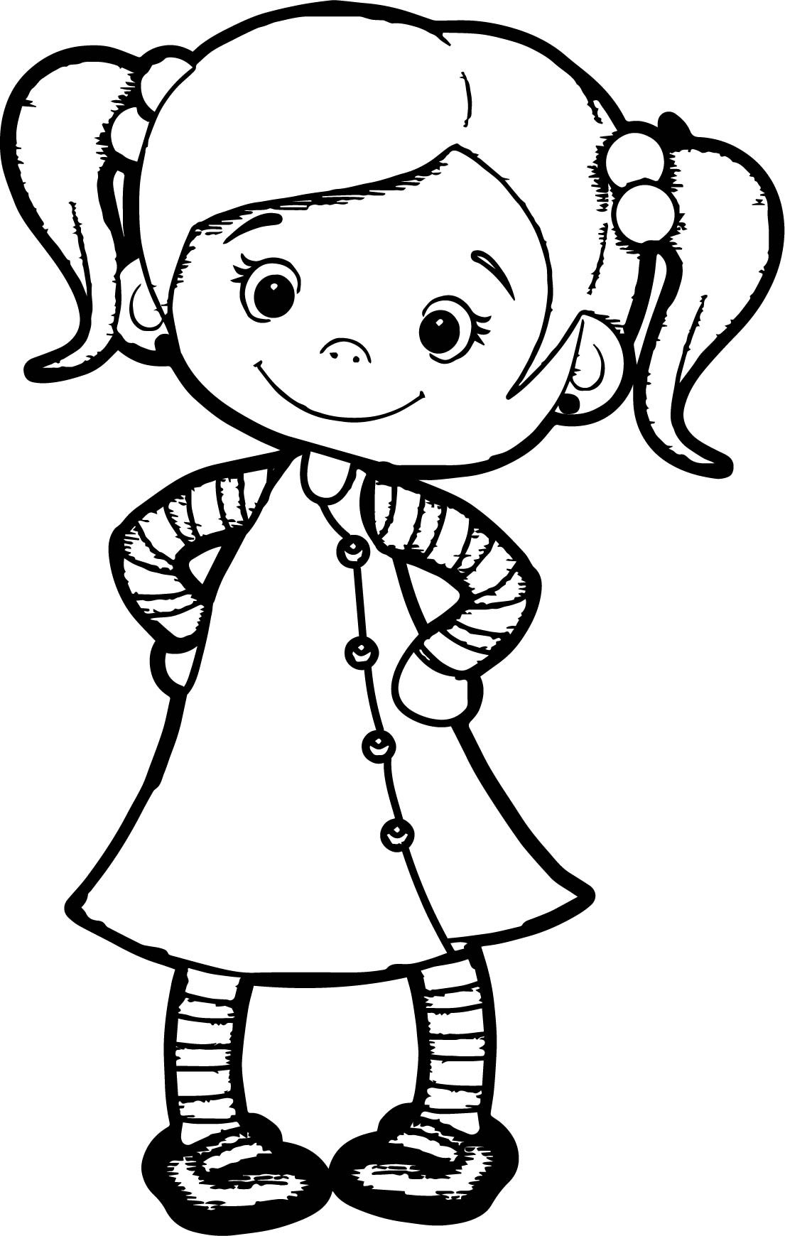 Coloring Pages Of Cute Girls
 Beautiful Cute Girl Coloring Page