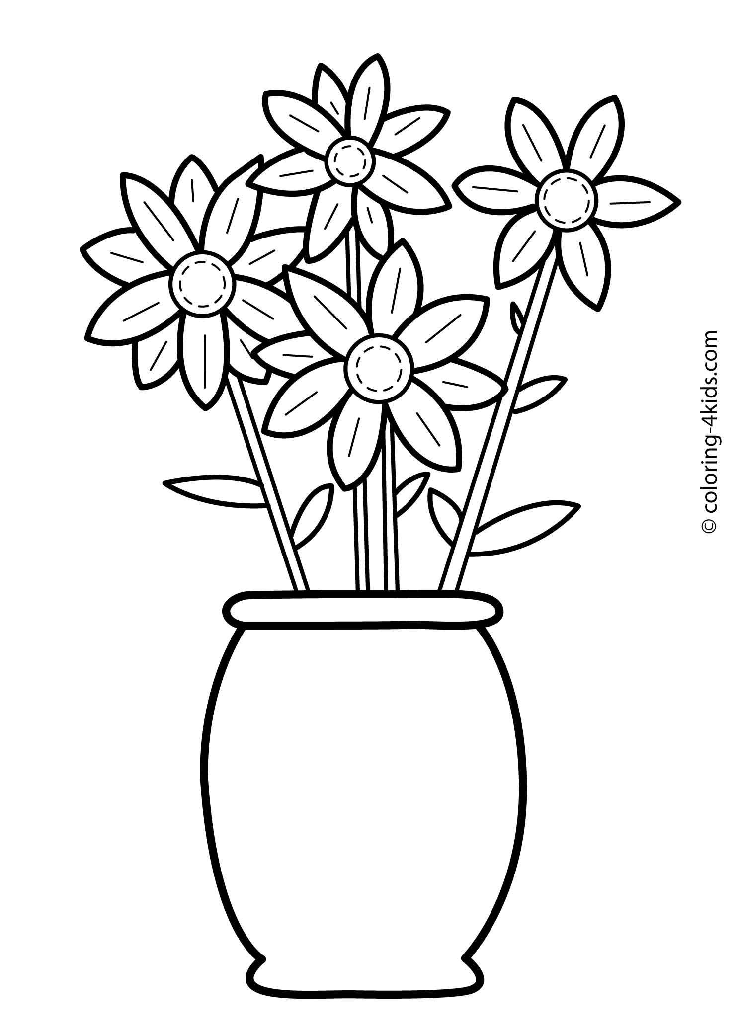 Coloring Pages Of Flowers For Kids
 Flowers coloring pages for kids printable 6