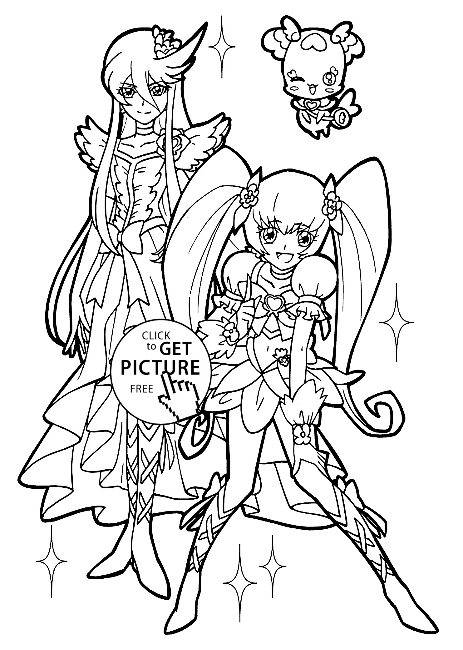 Coloring Pages Of Pretty Girls
 Nice girl from Pretty cure coloring pages for kids