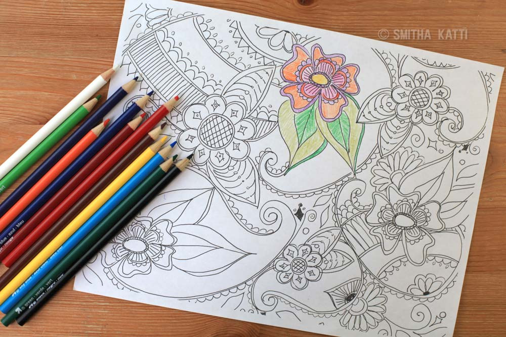 Coloring Pencils For Adult Coloring Books
 Adult Coloring Pages Download Smitha Katti