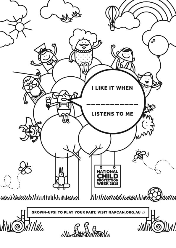 Coloring Posters For Kids
 The 2015 National Child Protection Week colouring in sheet