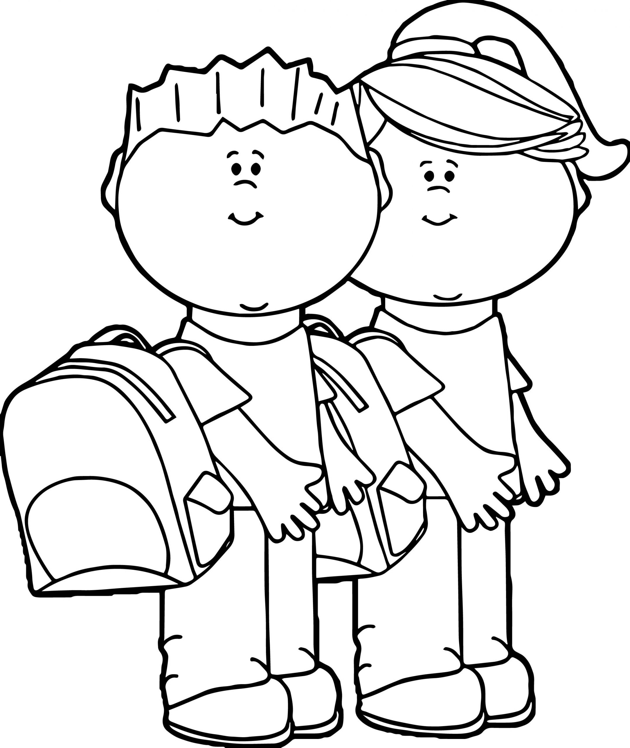 Coloring Sheet For Toddlers
 Kids Going To School Kids Coloring Page