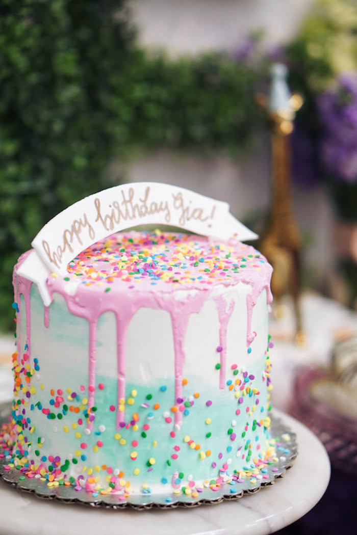 Confetti Birthday Cake
 Kara s Party Ideas Spring Inspired 1st Birthday Party