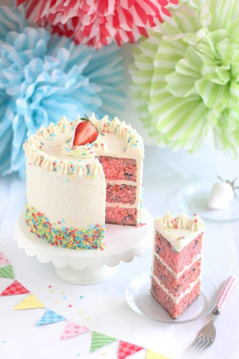 Confetti Birthday Cake
 Layered Strawberry Confetti Cake Swanky Recipes