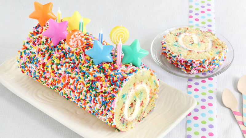 Confetti Birthday Cake
 Confetti Cake Roll Recipe BettyCrocker
