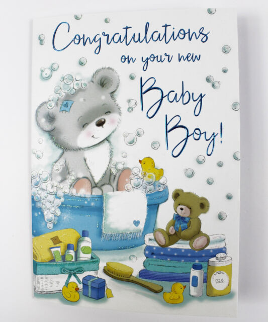 Congrats On Baby Gift
 Congratulations on Your Baby Boy Greeting Card & Envelope