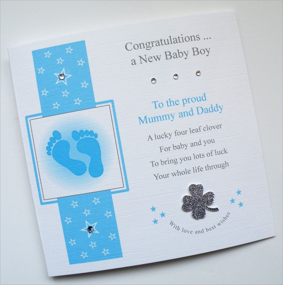 Congrats On Baby Gift
 Personalised Lucky Charm Card Gift Congratulations Birth