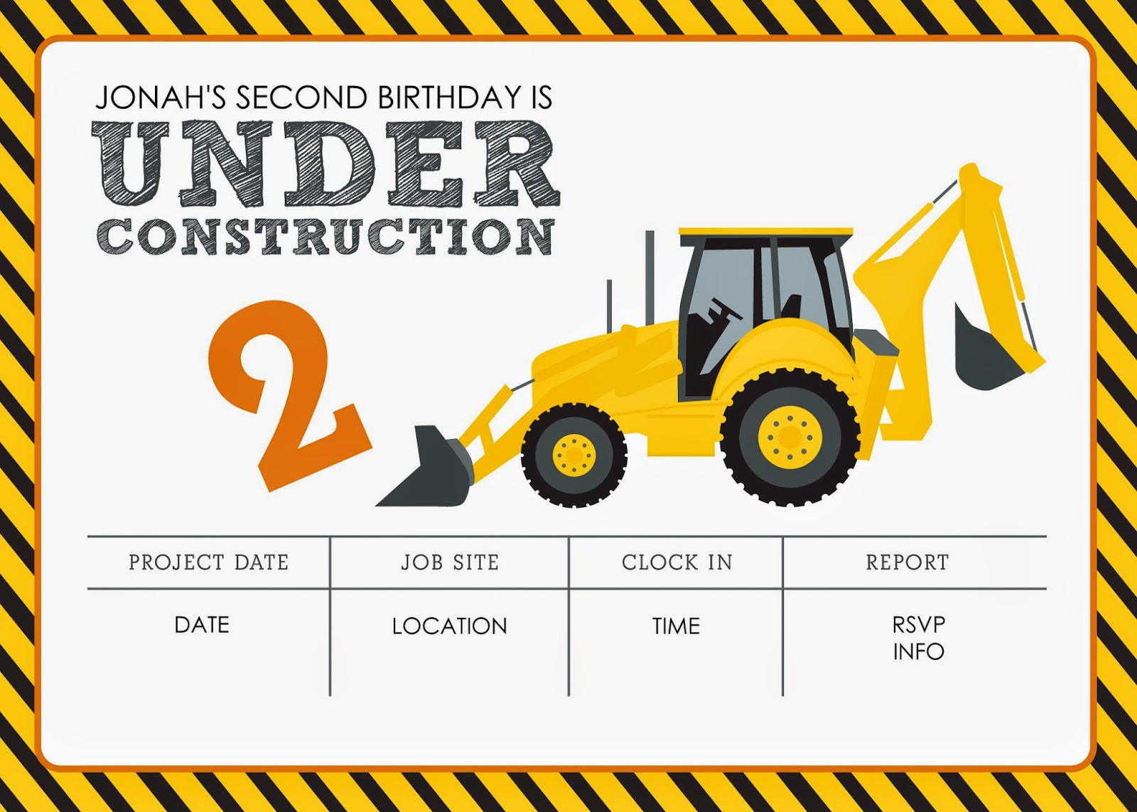 Construction Birthday Invitation
 Construction Themed Birthday Party FREE Printables