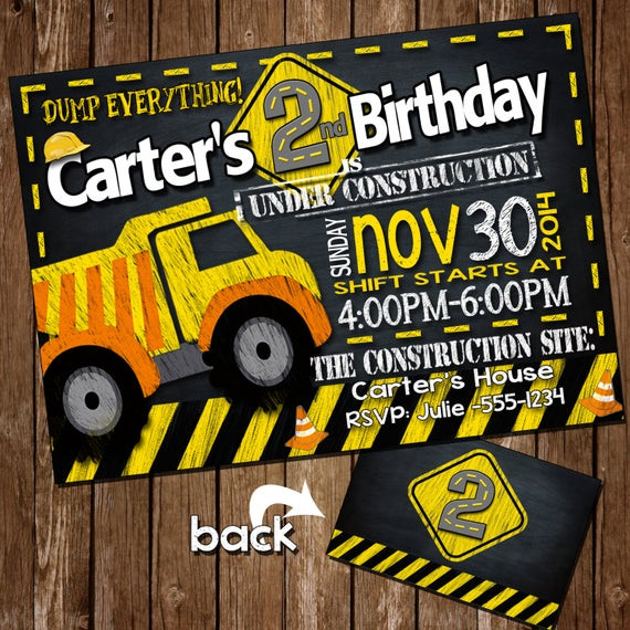 Construction Birthday Invitations
 Construction birthday invitation Construction birthday party