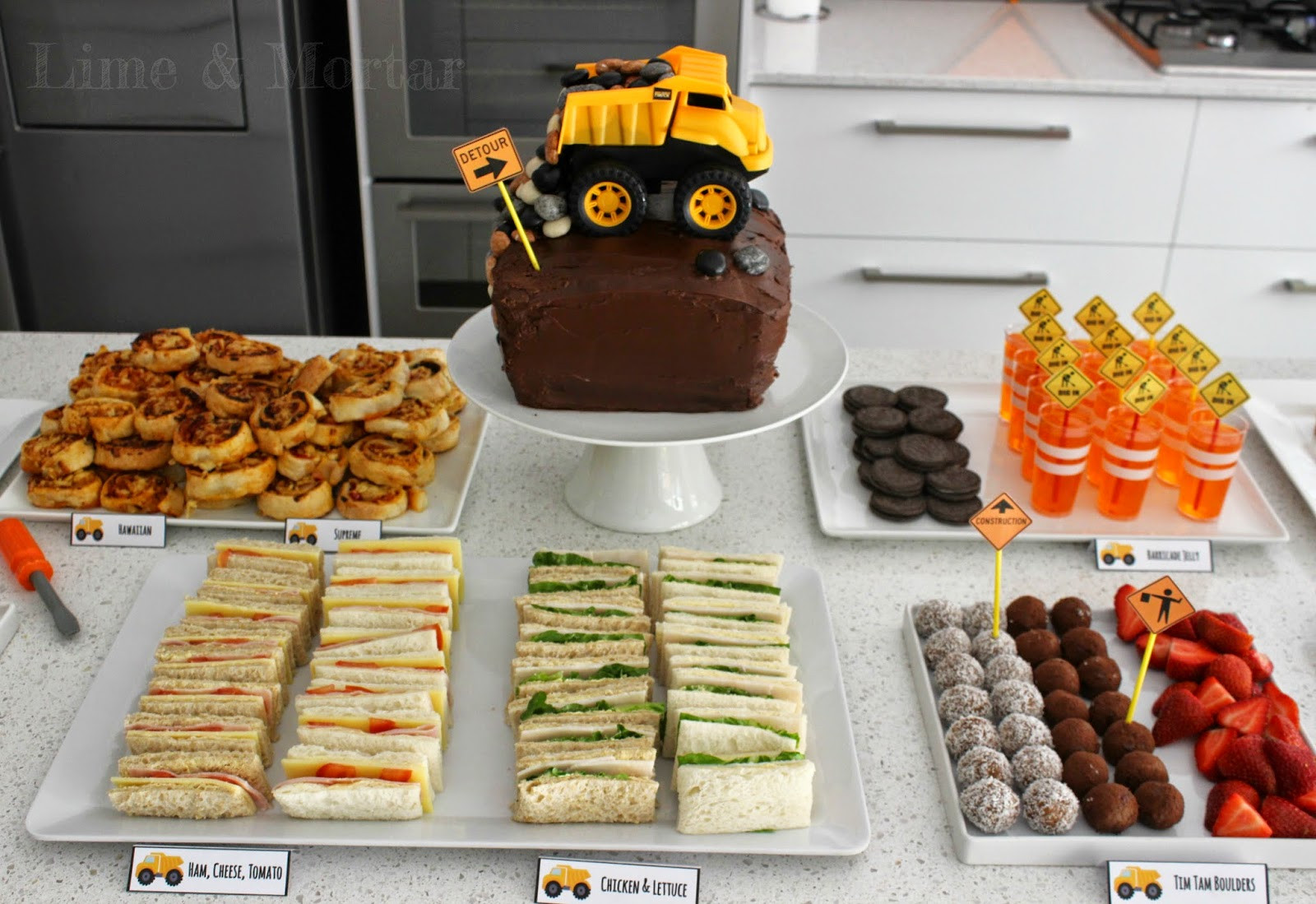 Construction Party Food Ideas
 Lime & Mortar Construction Theme Party Food