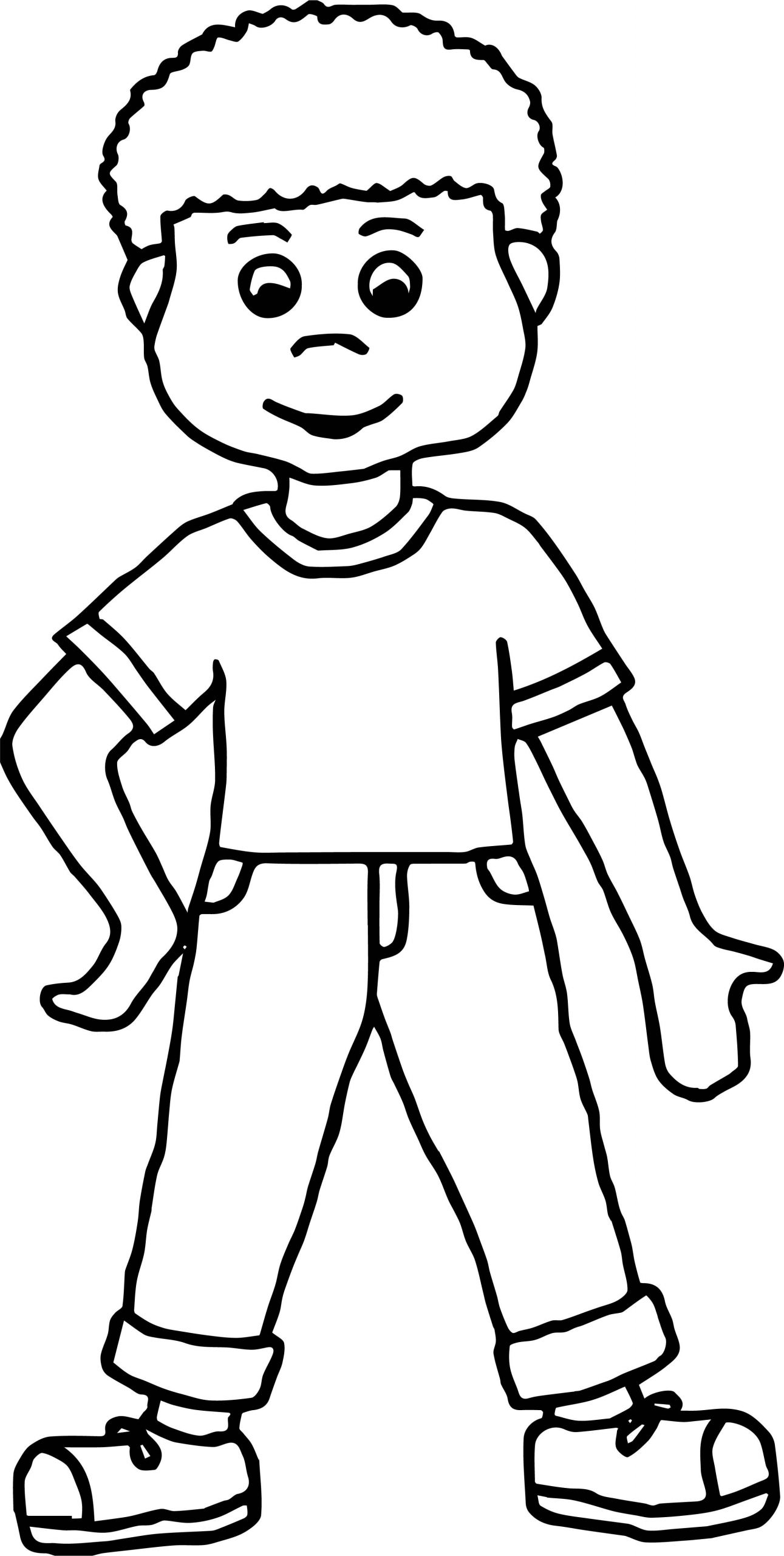 Cool Boys Coloring Pages
 Boy Front View Coloring Page