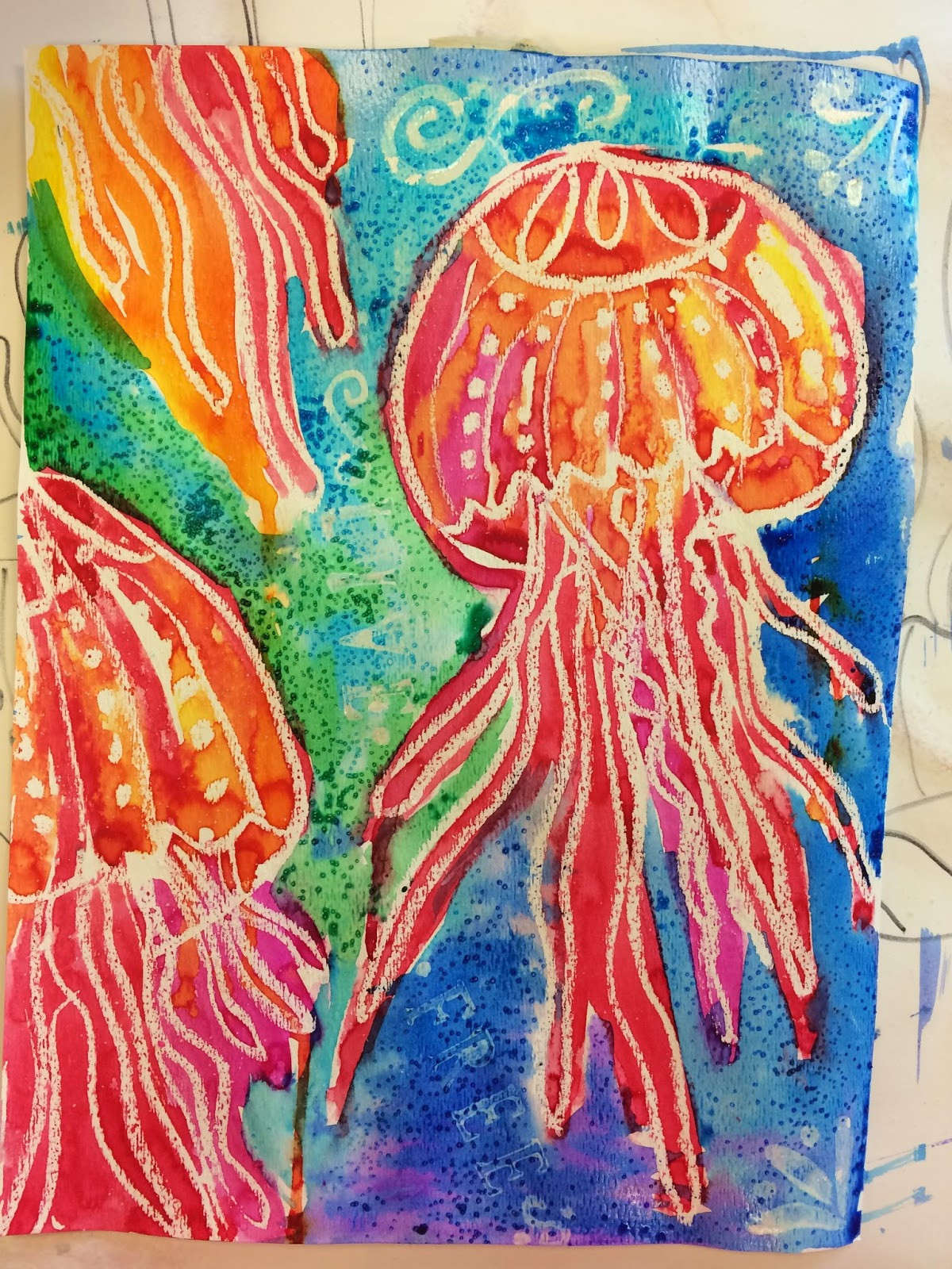 Cool Paintings For Kids
 smART Class April Showers and Jellyfish Watercolor Resist