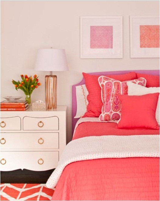 Coral Color Bedroom
 Color Crush Orange Pink