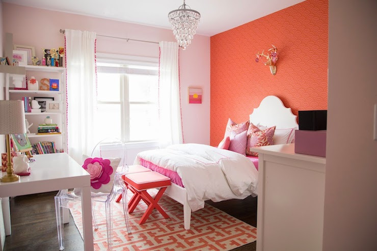 Coral Color Bedroom
 Coral Paint Colors Contemporary girl s room Benjamin