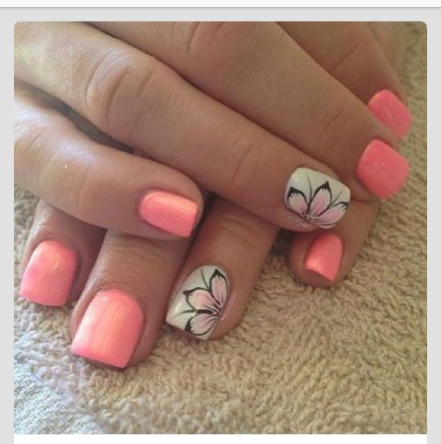 Coral Color Nail Designs
 The 25 best Coral nail designs ideas on Pinterest
