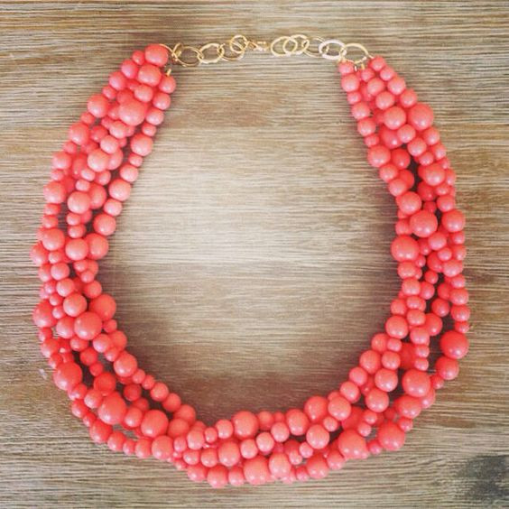 Coral Statement Necklace
 The Prettiest Coral Statement Necklace by icravejewels on