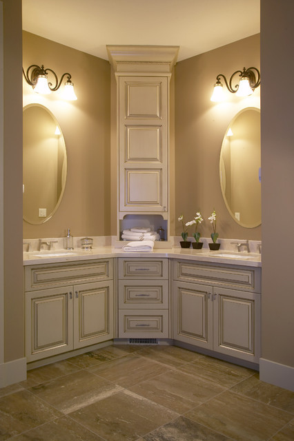 Corner Cabinets For Bathroom
 Country Walkout Traditional Bathroom calgary by