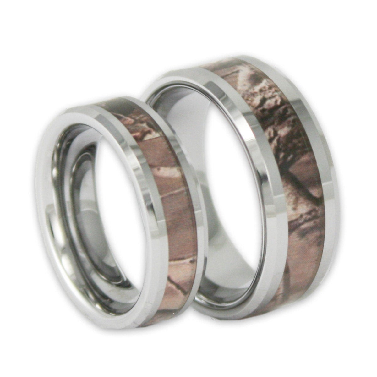 Couples Wedding Ring Sets
 Couples Tree Camo Wedding Ring Set His and Hers Matching