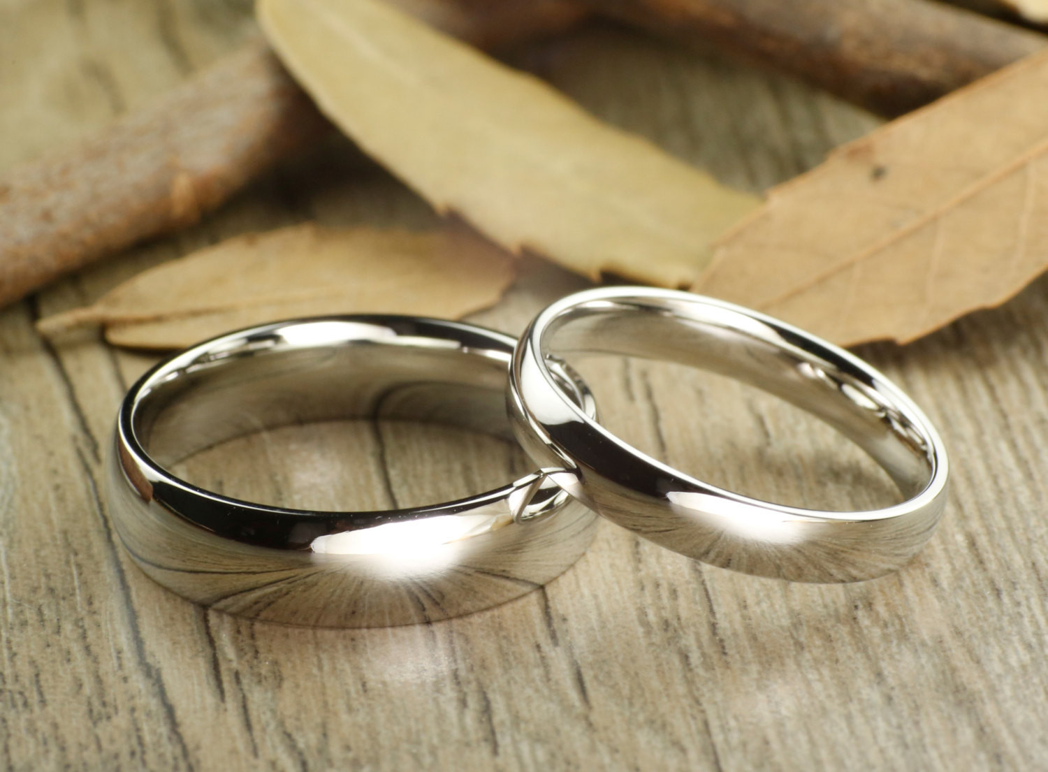 Couples Wedding Ring Sets
 Handmade Dome Plain Matching Wedding Bands Couple Rings