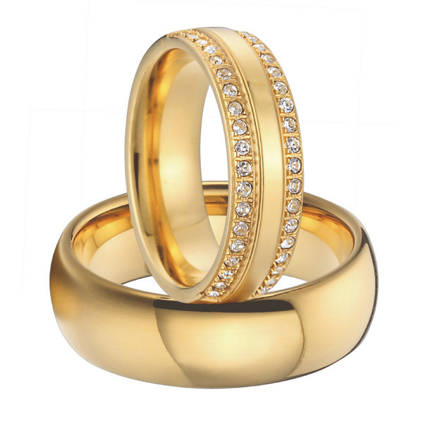Couples Wedding Ring Sets
 Aliexpress Buy luxury Cubic Zirconia alliances gold