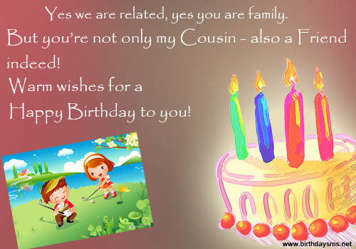 Cousin Birthday Wishes
 Happy Birthday Quotes For Cousins QuotesGram