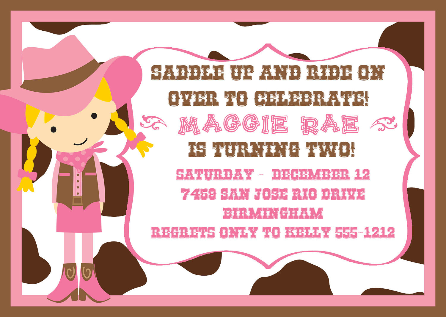 Cowgirl Birthday Party Invitations
 Cowgirl Birthday Party Invitations – Bagvania FREE