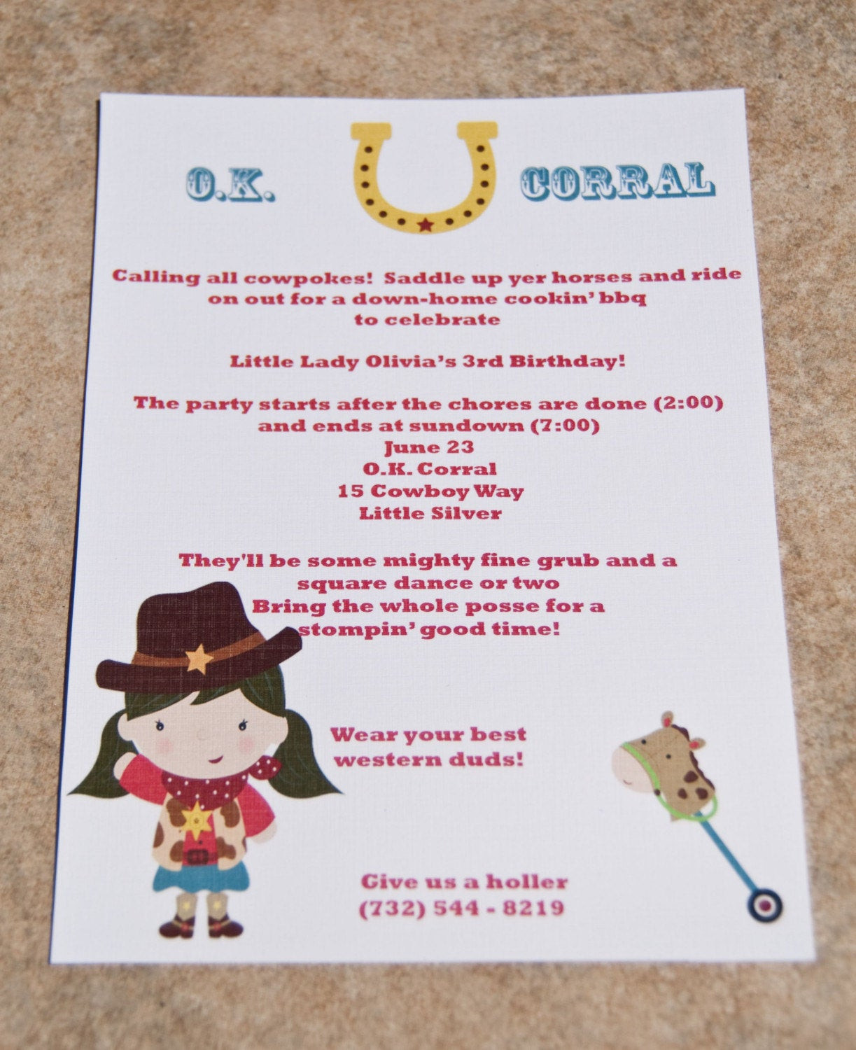 Cowgirl Birthday Party Invitations
 Cowgirl Birthday Party Invitations Western by