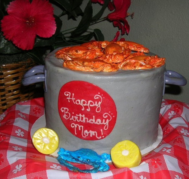 Crab Birthday Cake
 Sweet T s Cake Design Crab Steam Pot Sculpted Birthday Cake