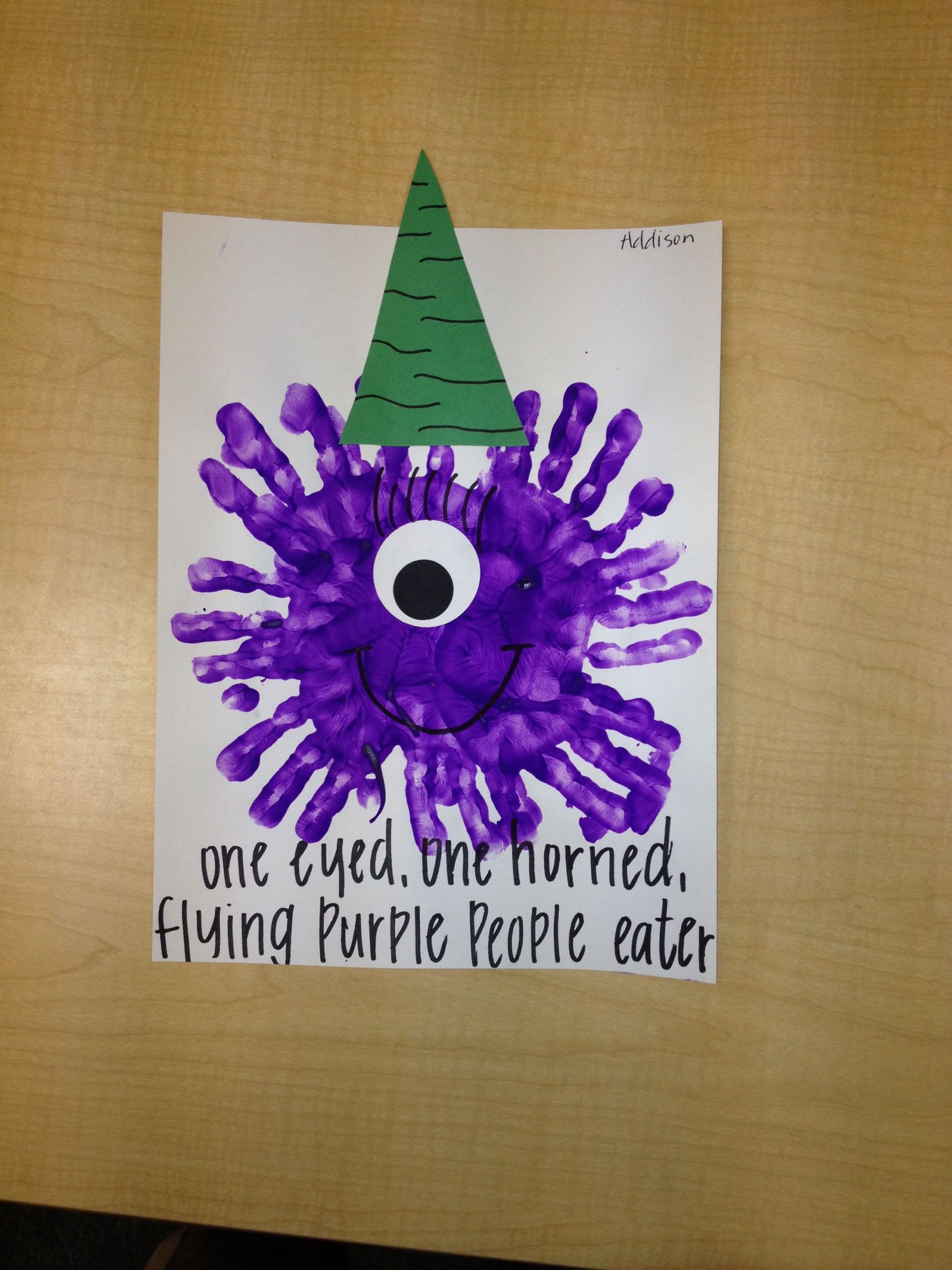 Craft Ideas For Preschool
 Flying purple people eater Halloween craft for kids