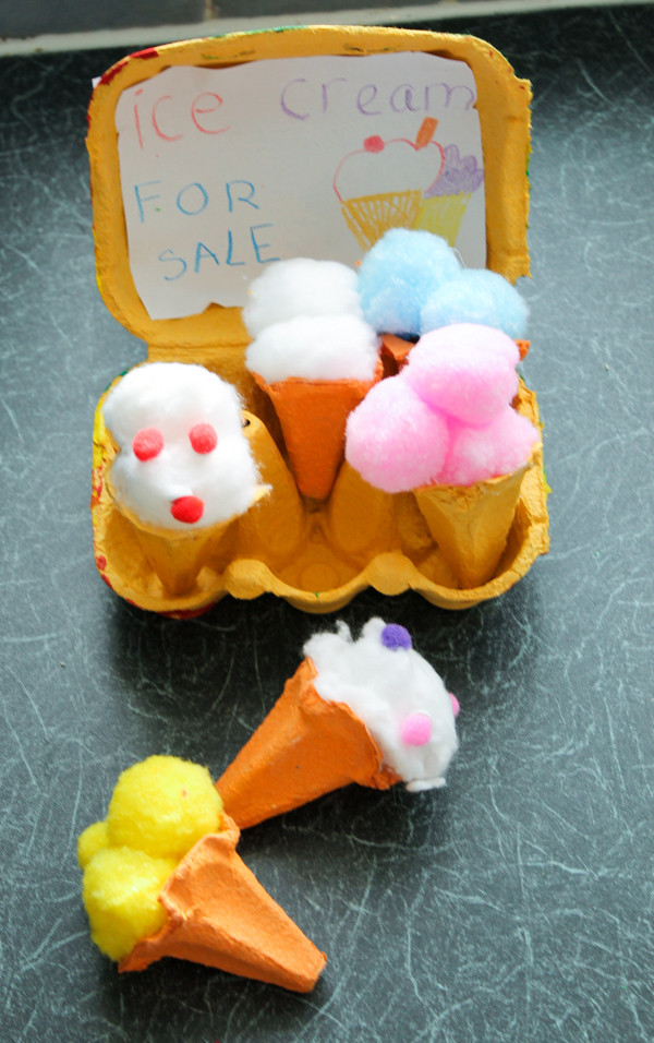 Craft Project For Toddler
 Egg Carton Ice Cream Cones In The Playroom
