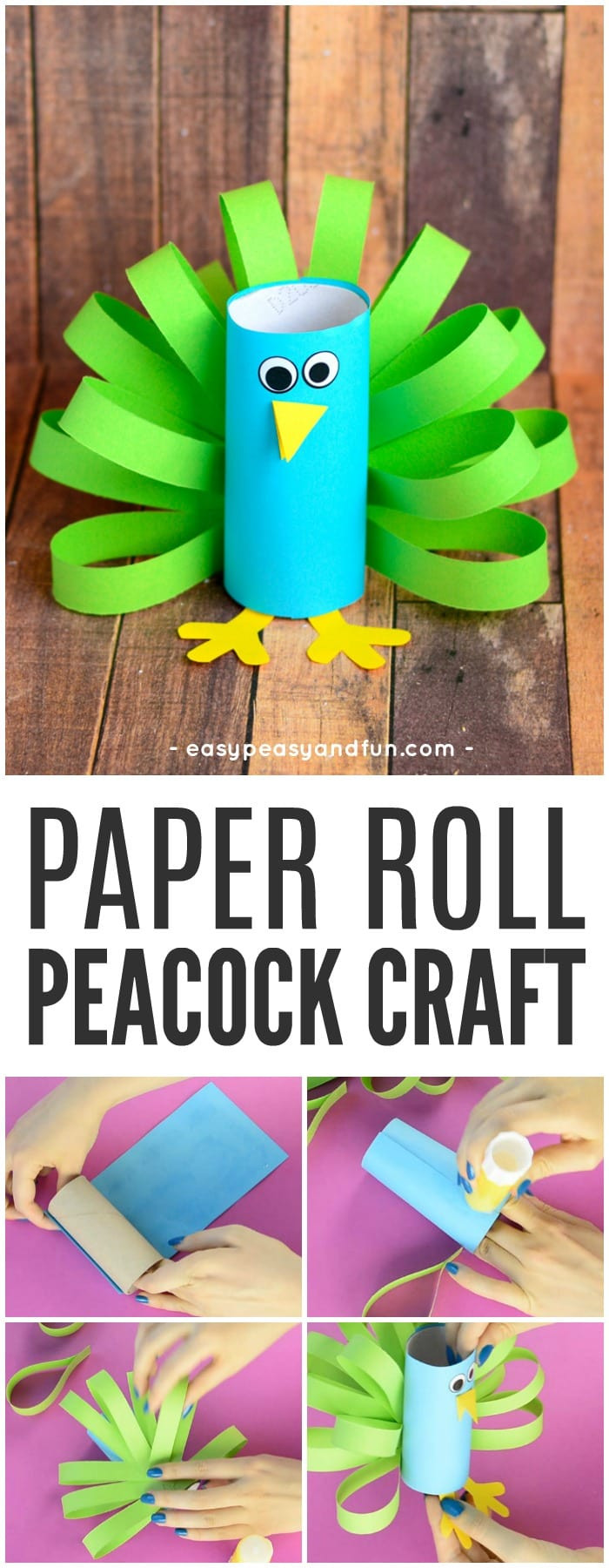 Craft Project For Toddler
 Toilet Paper Roll Peacock Craft Idea Easy Peasy and Fun