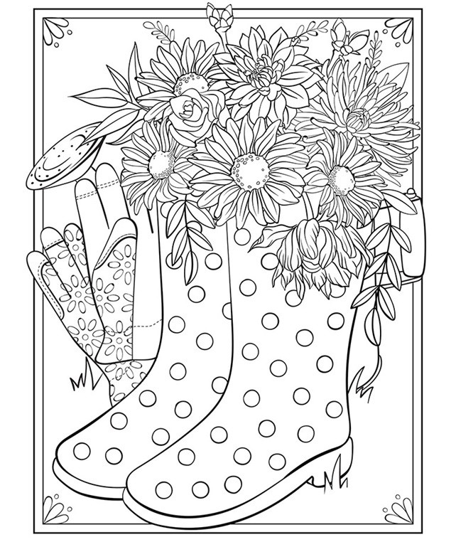 Crayola Adult Coloring Books
 Spring Boots Coloring Page