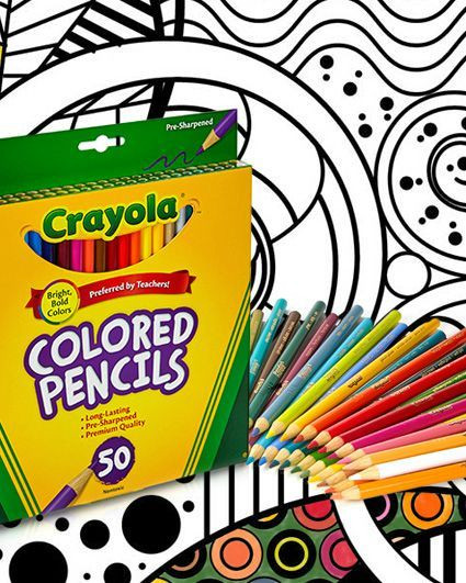 Crayola Adult Coloring Books
 The perfect match = Crayola Colored Pencils Adult