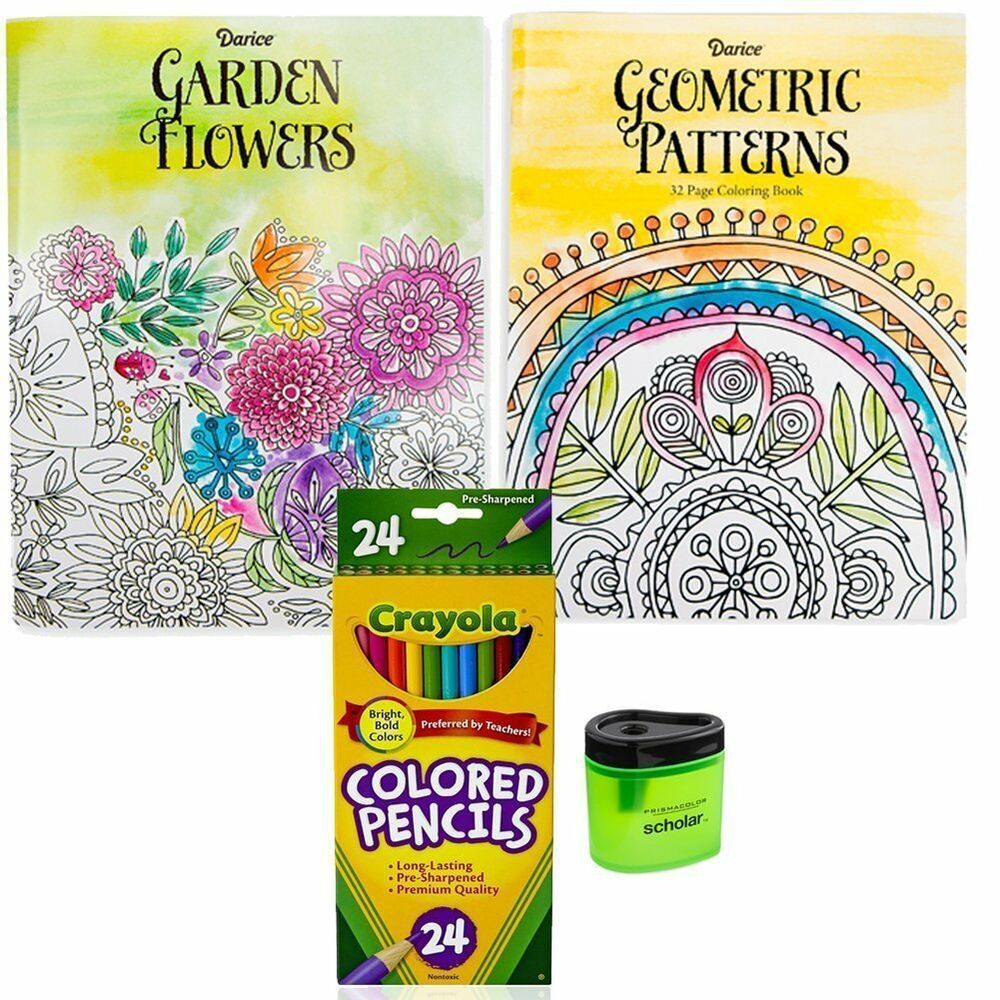 Crayola Adult Coloring Books
 2 Coloring Books For Adults Crayola Colored Pencils 24