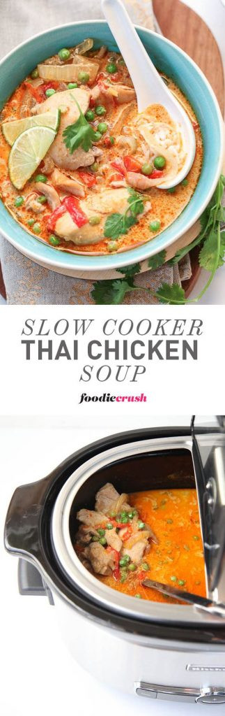 Crockpot Thai Chicken Soup
 Crockpot Soup Recipes Perfect for Fall landeelu