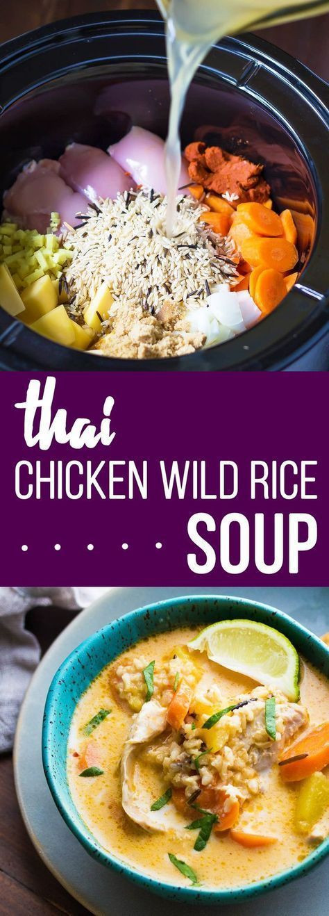 Crockpot Thai Chicken Soup
 Slow Cooker Thai Chicken & Wild Rice Soup Recipe