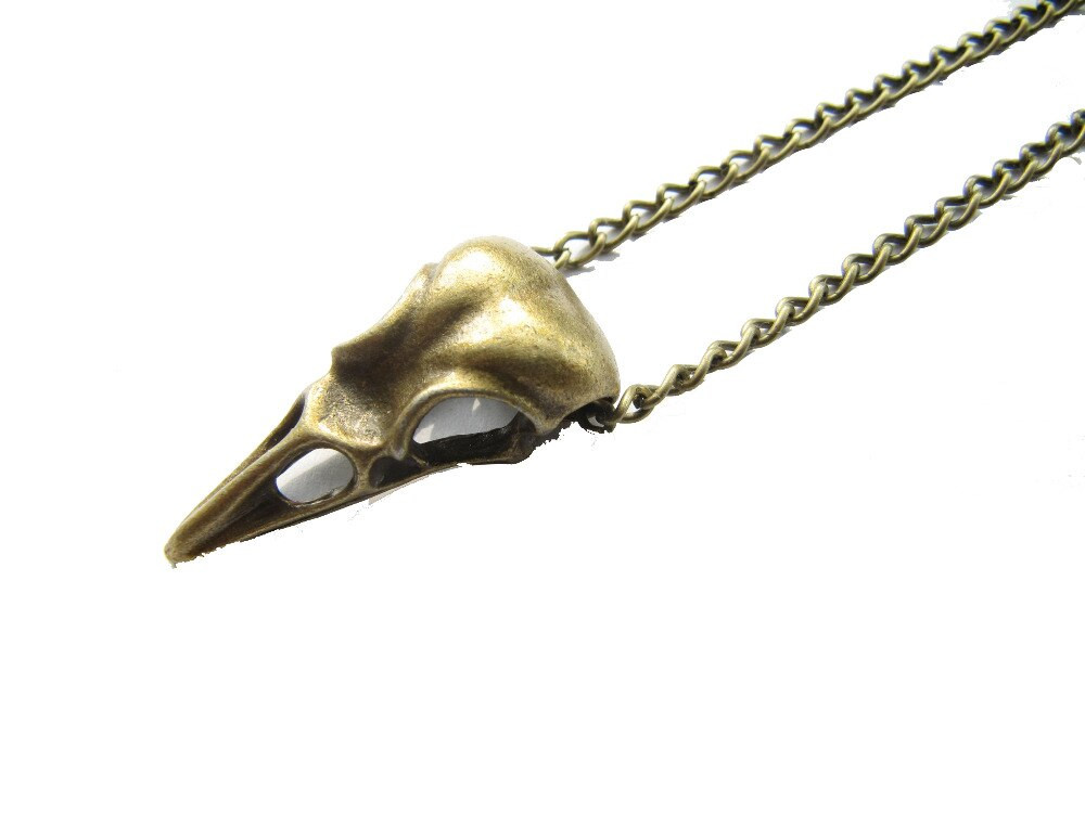 Crow Skull Necklace
 2pcs Wholesale Bird Skull Necklace for Men Raven Skull