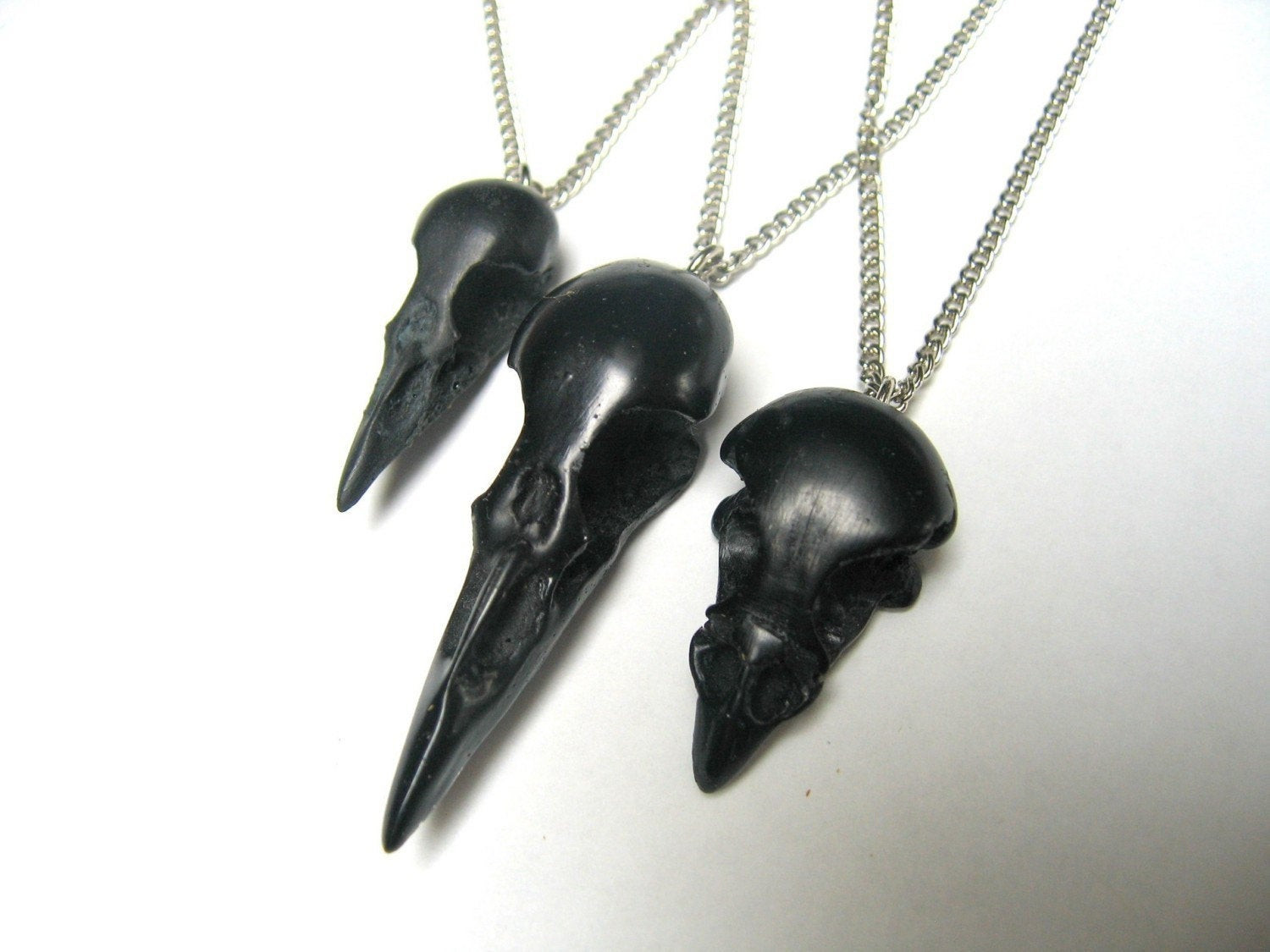 Crow Skull Necklace
 Bird Skull Necklace Cluster Crow Sparrow Raven by mrd74 on