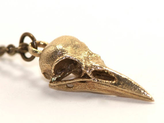 Crow Skull Necklace
 Crow Skull Bronze Crow Necklace 3D Printed by 3DPrintedSkull