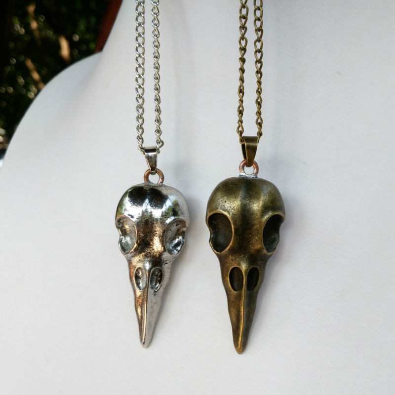 Crow Skull Necklace
 YouMap Personalized Vintage Punk Jewelry Bird Skull