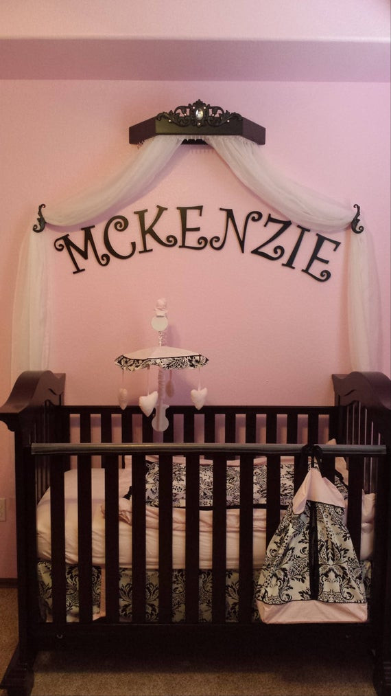 Crown Decor For Baby Room
 Baby nursery decor canopy crib bed crown nursery pink and