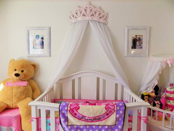 Crown Decor For Baby Room
 Crib Canopy Bed Crown Pink Princess Wall Decor