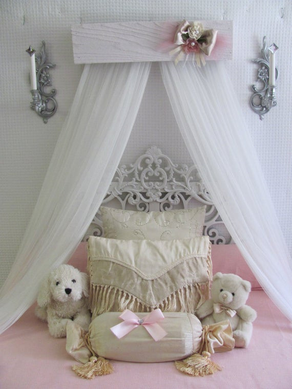 Crown Decor For Baby Room
 Crown Canopy Crib Baby Nursery Decor Shabby Chic Princess Bed