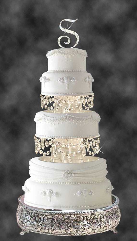 Crystal Wedding Cakes
 Swarovski and Rhinestone Crystal Chandelier Wedding Cake Tier