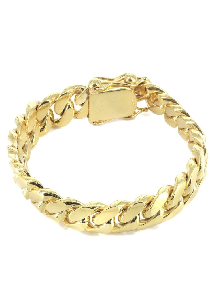 Cuban Link Bracelet Gold
 14K Gold Bracelet Solid Miami Cuban Link – FrostNYC